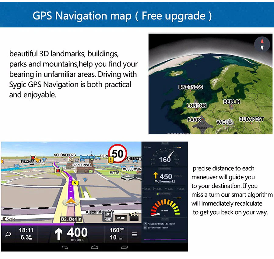 Anfilite 4G 6,86 ''Автомобильный gps навигатор ADAS Bluetooth Android 5,1 Навигатор Автомобильный с двумя камерами FHD 1080p черный ящик