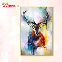 cross stitch kits embroidery needlework sets 11ct water soluble canvas patterns 14ct animal style oil painting elk ncma083
