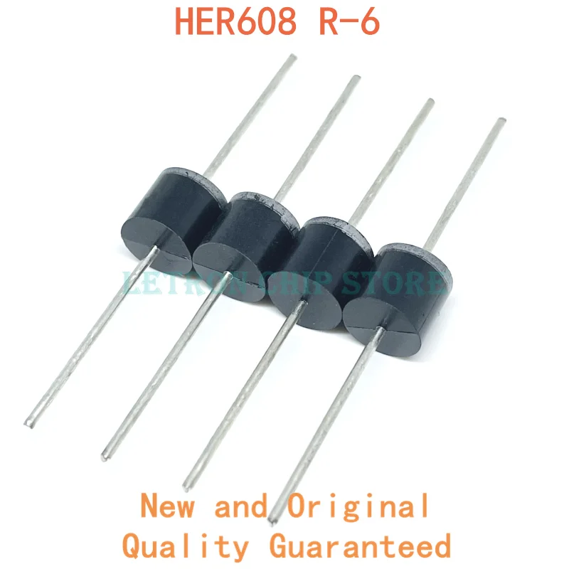 

20 шт HER608 R-6 P600 6A 1000V Диод Быстрого Восстановления