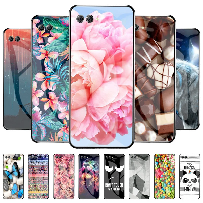 

For Huawei Nova 2S Case Painted Tempered Glass Phone Case For Huawei Nova2S 2 S HWI-AL00 6.0 inch Cute Cartoon Funda Nova 2S