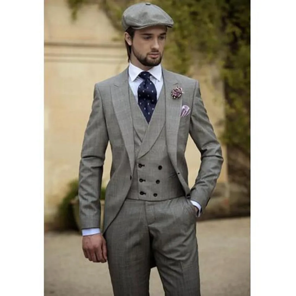 Лучший мужской костюм из трех предметов винтажные серые мужские свадебные