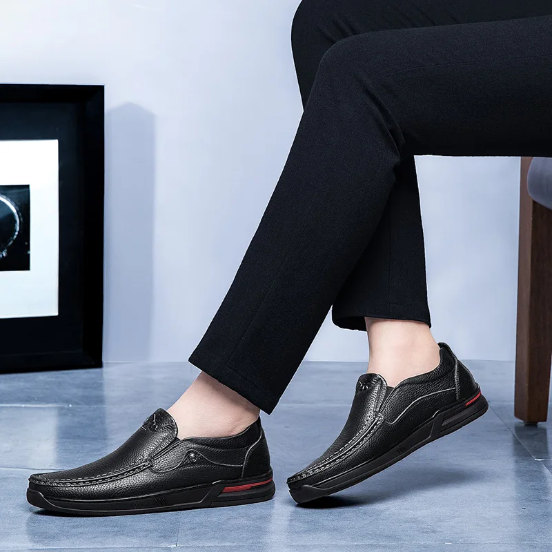 Кроссовки мужские из натуральной кожи повседневная обувь без шнуровки роскошные