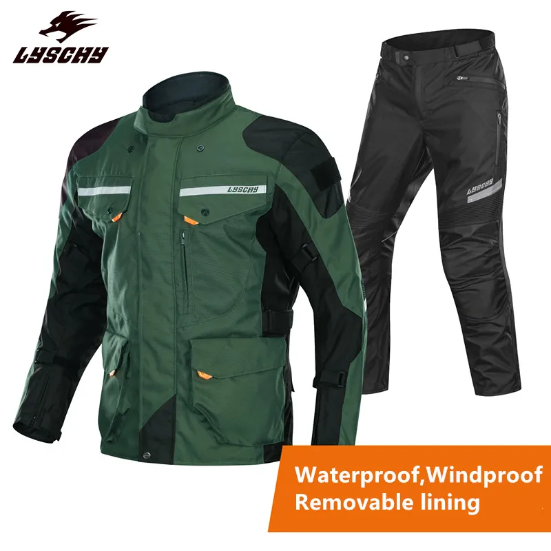 Водонепроницаемая мотоциклетная куртка и брюки 3 в 1 съемная защита для тела из