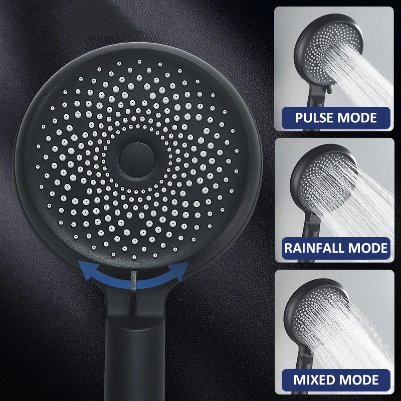 galaxy shower head 3 mode adjustable with self cleaning nozzles rainfall shower sets with hose and holder bathroom accessories free global shipping
