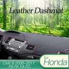 Подходит для Honda Civic, приборная панель 2006, 2007, 2008, 2009, 2010, 2011, кожаный чехол, коврик для приборной панели, коврик, солнцезащитный козырек, крышка приборной панели, ковер