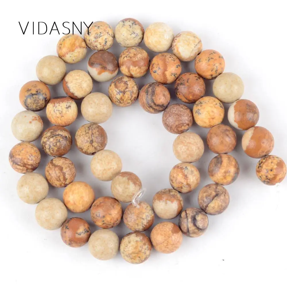 Натуральные картины яшмы вокруг камня бусины для изготовления ювелирных изделий