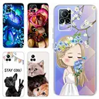 Чехол для Vivo V21e, задняя крышка, стильный милый чехол с рисунком для Vivo V21e V2061, чехол для телефона s V21 E V 21E, противоударный бампер