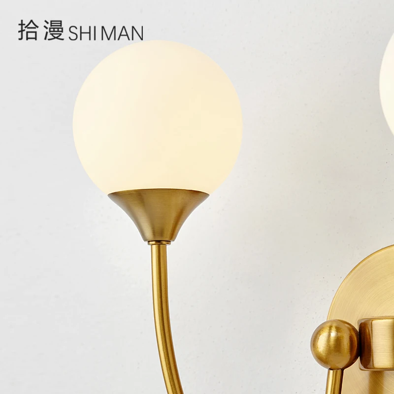 Modern Glass Ball Wall Lamp Sconce Led Bedroom Light Fixture for Home Decor Nordic Foyer Living Room Corridor Luminaire E27 | Лампы и