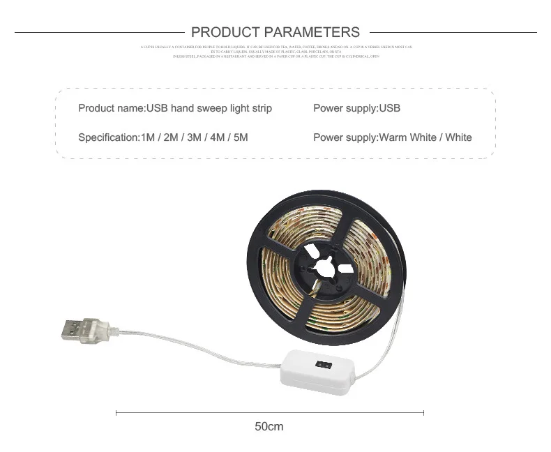 

DC 5V Lamp USB Motion LED Backlight LED TV Kitchen LED Strip Hand Sweep Waving ON OFF Sensor Light Diode Lights Not Waterproof