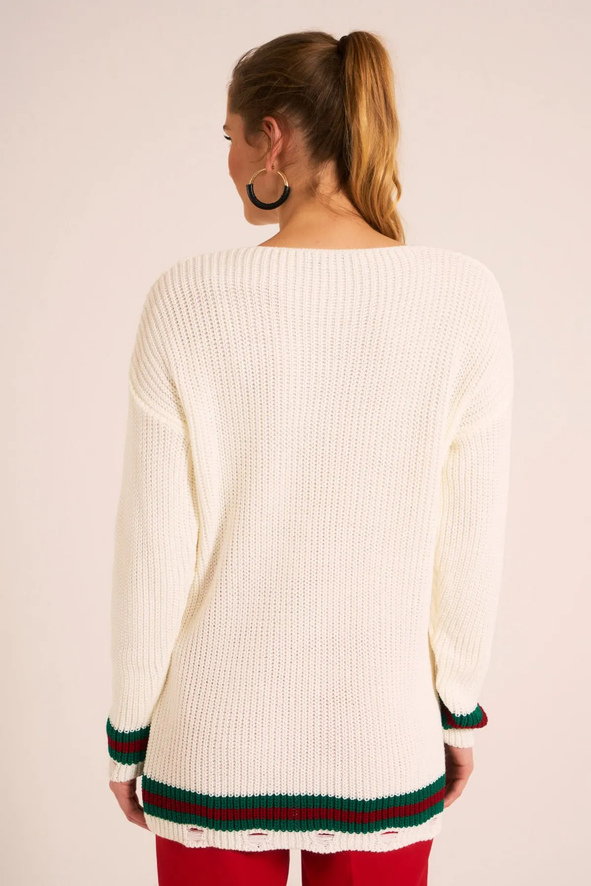 

Women's White Low Sleeve Women's Knitwear Sweater Cotton Protector Durable Convenient Seasonal Knitwear Sweater Doesn 'T Sweat