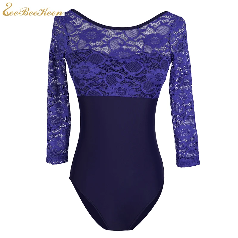 Сексуальные кружевные гимнастические купальники с v-образным вырезом сзади