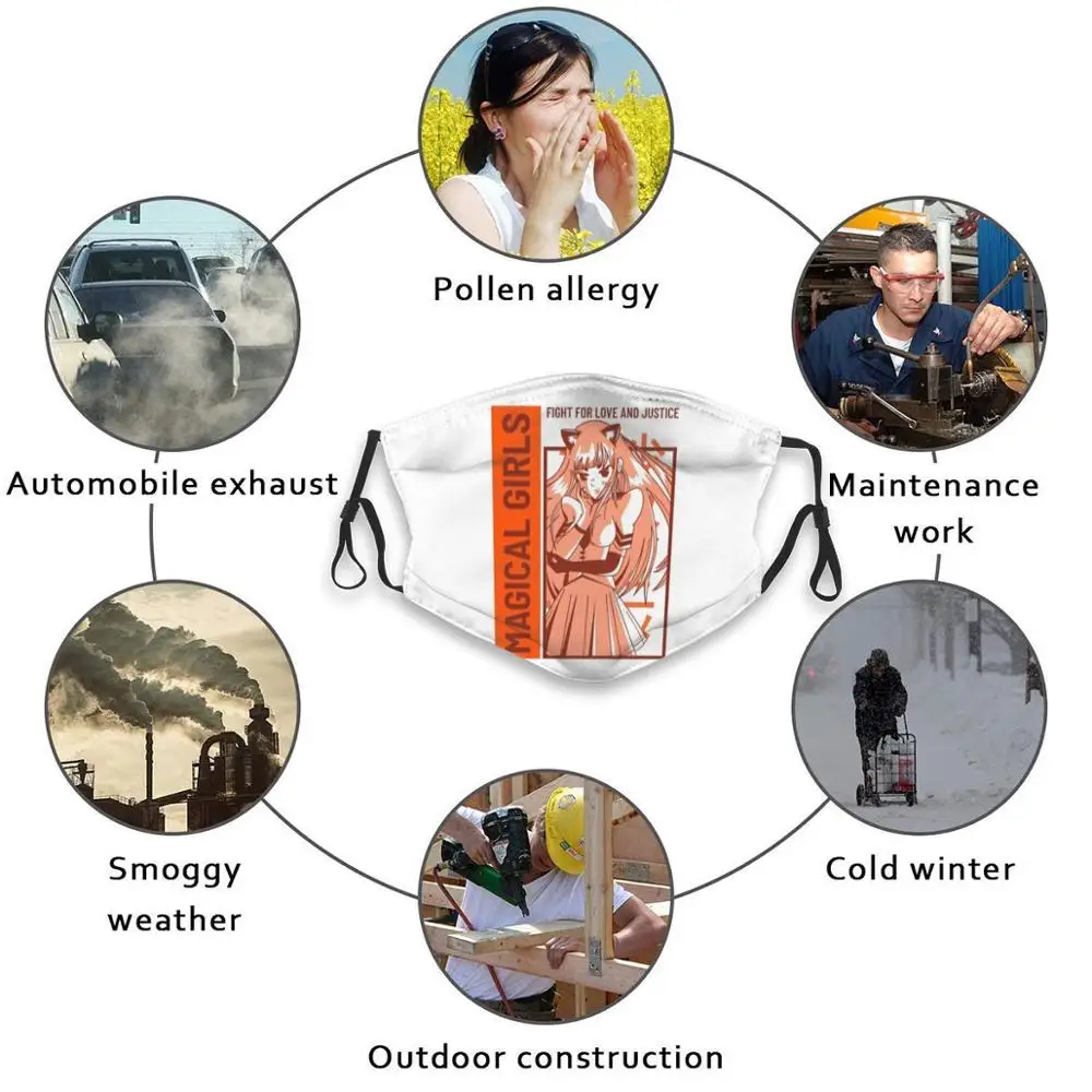 

Anime Magical Girls Design Adult Kids Anti Dust Filter Diy Mask Anime Manga Japanese Japan Cute Kawaii Cartoon Girl Comic Kaiju