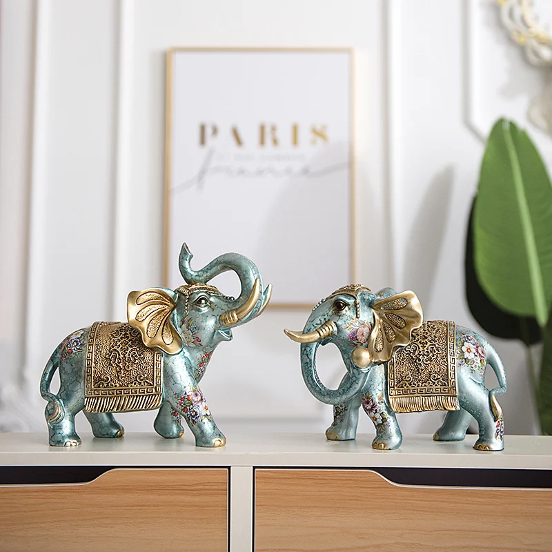 

European elephant living room porch ornaments creative cute animal home decoration accessories elegant light luxury crafts