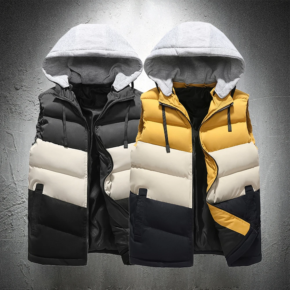 

Коллекция 2021 года, Мужская одежда, Осенний жилет с хлопковой подкладкой, мужская куртка без рукавов, разные цвета, большой размер