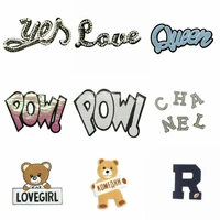 large embroidery big letter cartoon patches for clothing ee 45