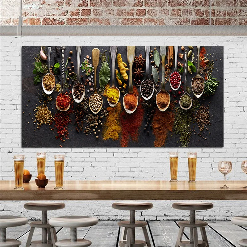 

Herbs and Spices for Cooking Canvas Art Posters and Prints Kitchen Theme Canvas Paintings on The Wall Art Pictures Cuadros Decor