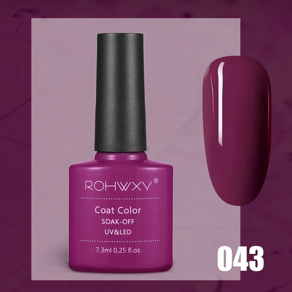 ROHWXY УФ-гель для ногтей Гибридный лак для замачивания ногтей полуперманентный верхний Базовый лак для ногтей все для маникюра Гель-лак - Цвет: A043