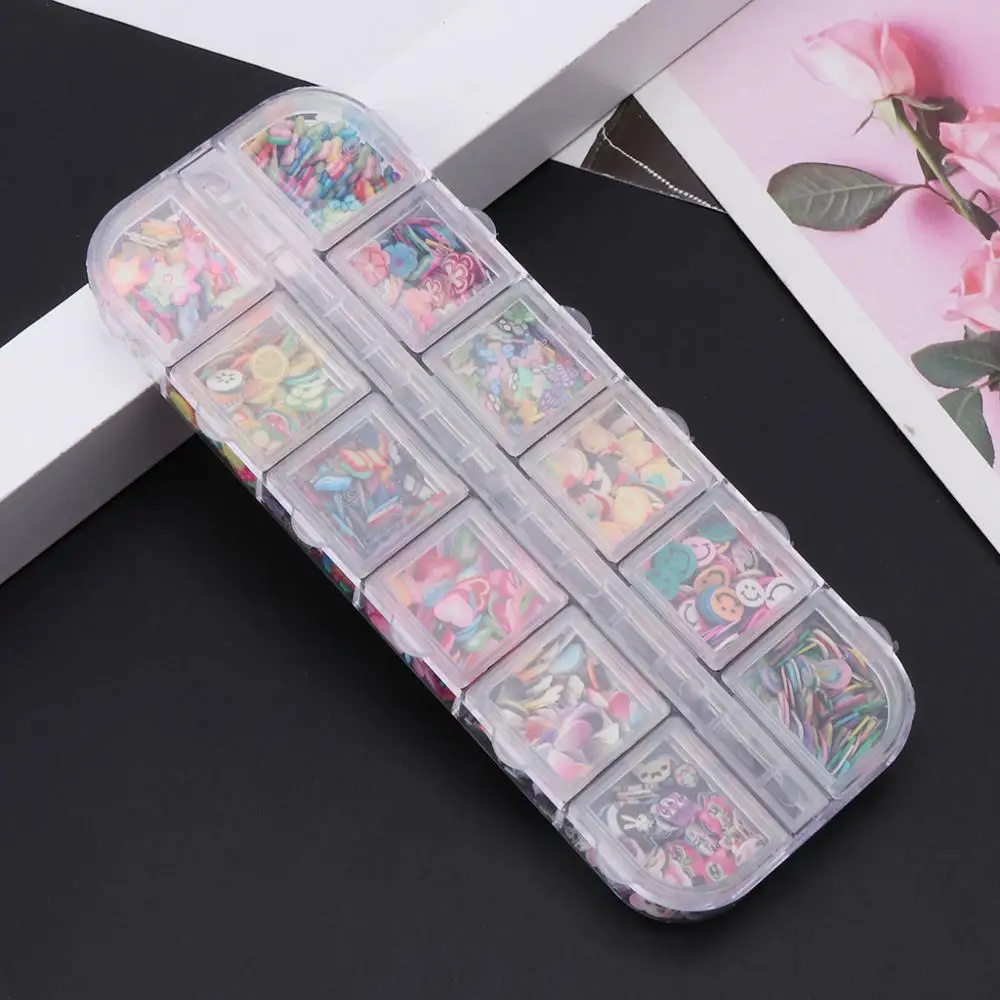 Бусины для слаймов коробка фрукты ломтик декоративная обсыпка Slime наполнитель