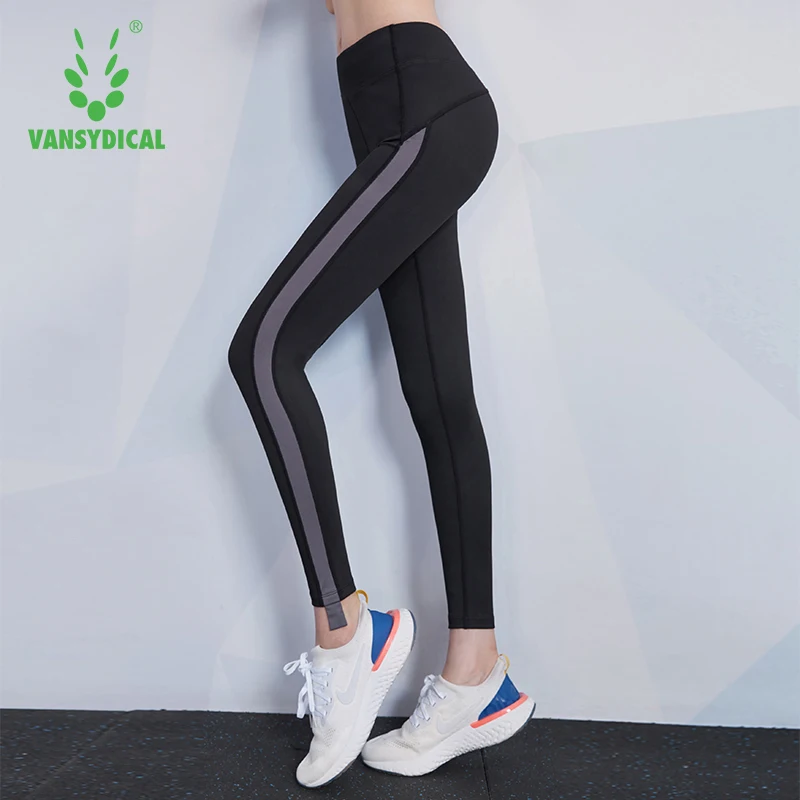 

VANSYDICAL штаны для йоги, Женские Спортивные Компрессионные колготки для бега, женские спортивные дышащие леггинсы из полиэстера для тренирово...