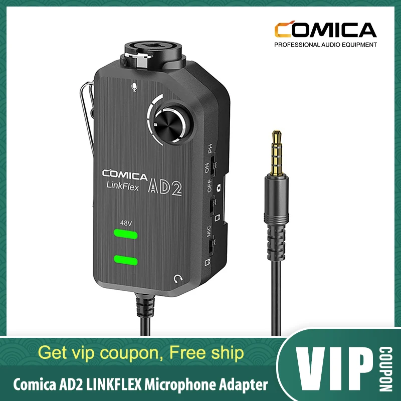 Адаптер микрофона Comica AD2 LINKFLEX XLR 6 35 мм 48 В Phantom адаптер интерфейса гитары для