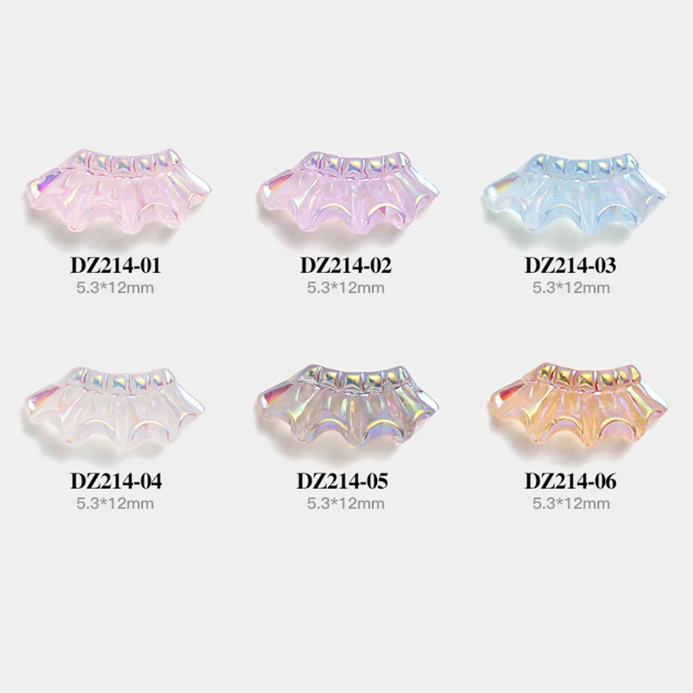 

6 Pieces Of Fairy Tale Aurora Illusion Dress Nail Art Rhinestone 3D Net Red Japanese Charm Nail Accessories DIY Nail Decoration