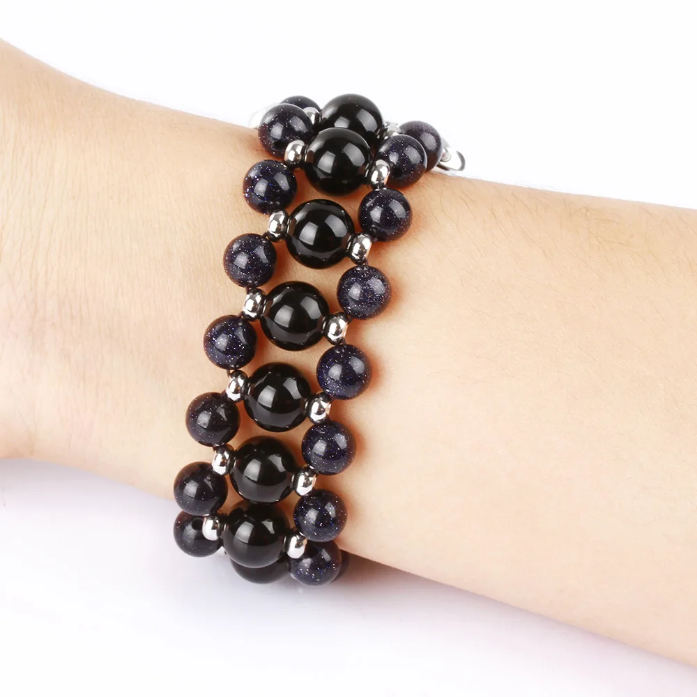 

Black Agate Bracelet Band for Apple Watch Series 1/2/3 40mm 38mm Handmade Jewelry Strap for Iwatch Series SE 6 5 4 42mm 44mm