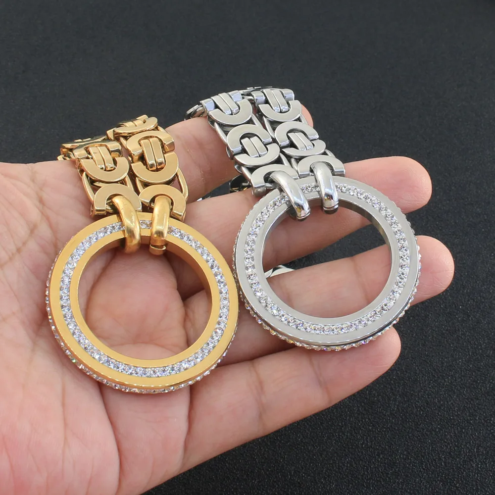 Модные ювелирные изделия из нержавеющей стали для женщин и мужчин большая