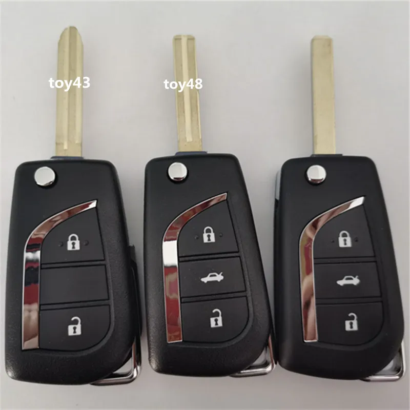

2/3 кнопка складной корпус дистанционного ключа для Toyota 2014 Levin Camry Reiz Highlander Corolla, сменный корпус ключа toy48 toy43