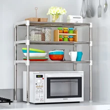 2/3 Layer Microwave Oven Shelf Stainless Steel Vertical Spice Shower Gel Debris Storage Rack Bathroom Kitchen Accessories