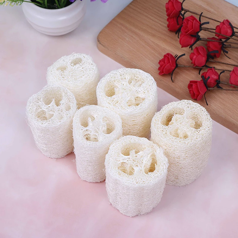 6 шт. натуральная мочалка Luffa Loofa спа губка для ванны кухня Чистый скруббер