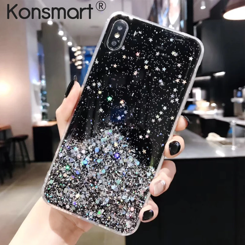 Блестящий чехол со звездами и блестками для Samsung Galaxy A8 plus 2018 A6 A6S J6 J4 блестящий A9 A7 A2