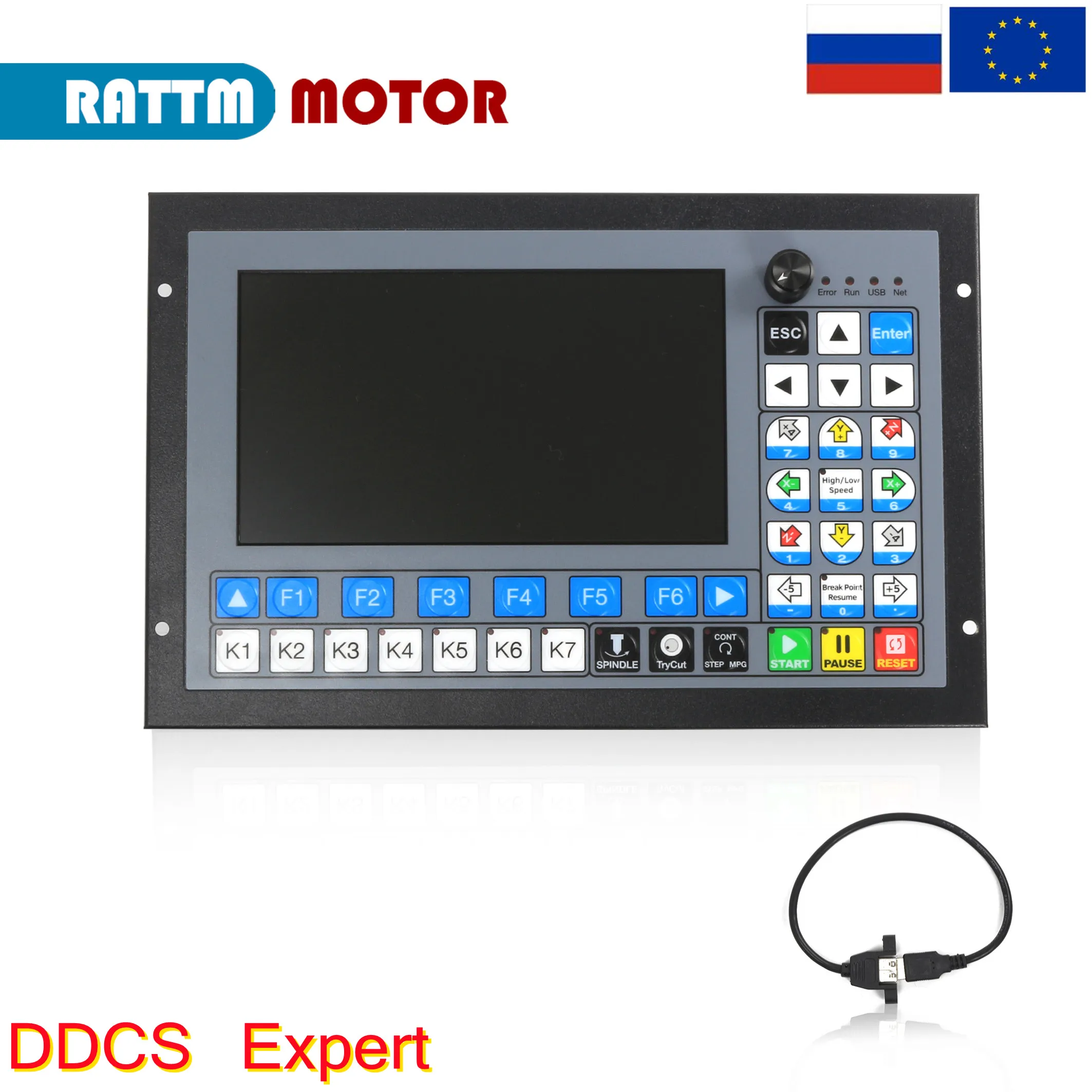 [RU/ EU】 4-осевой Автономный контроллер движения CNC off-line DDCS Expert &amp MPG Handwheel |