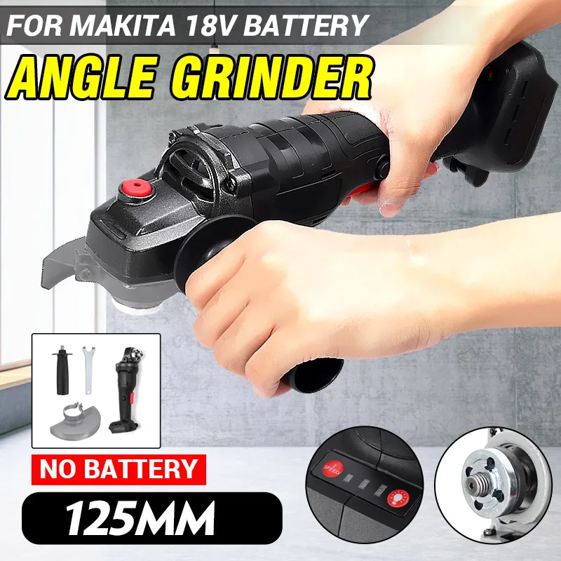 

125mm Brushless Cordless Impact Angle Grinder Variable Speed Grinder Cutting Machine for Makita 18V Battery