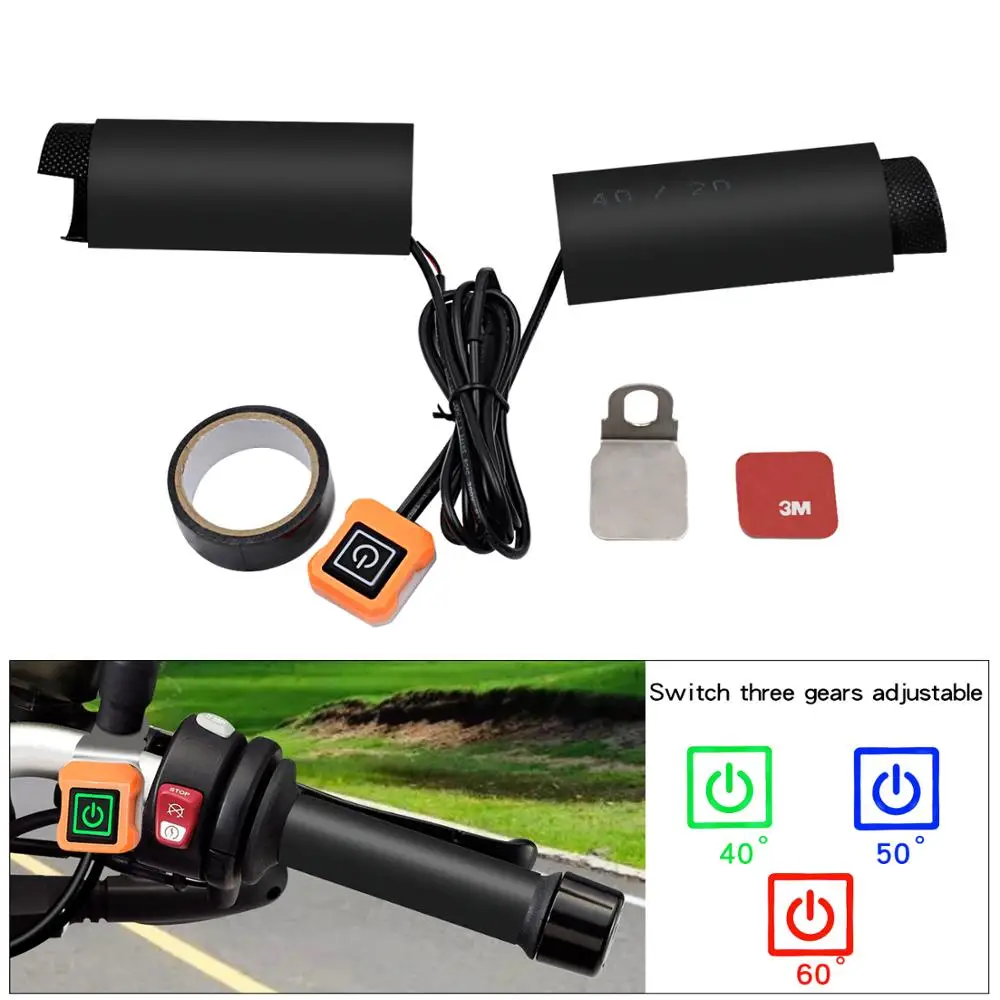

12V Lntelligent Temperature Control Third Gear Heated Grips Inserts Handlebar Hand Warmers For Universal Grip ATV Motorcycle