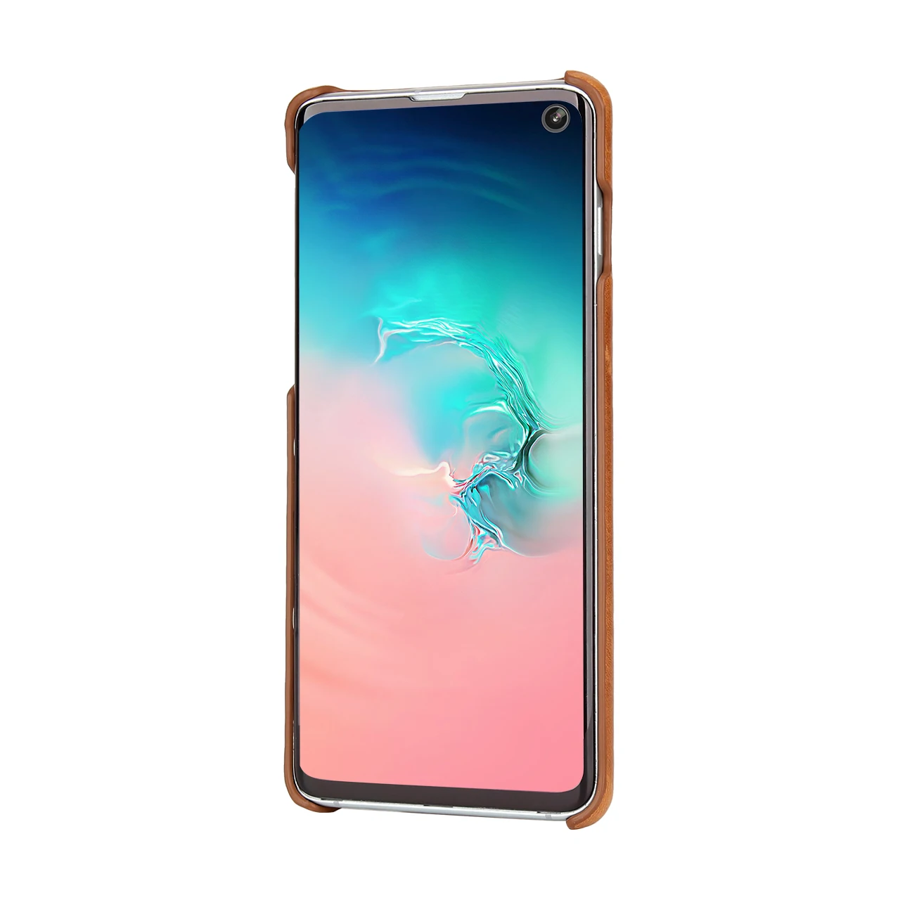 Для Samsung Galaxy S10 ТПУ + натуральная кожа прошитая кожаная задняя крышка ультра