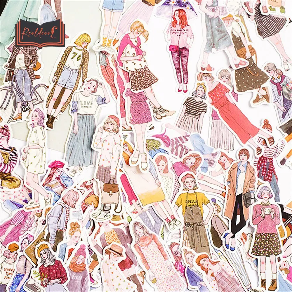 

100-220pcs Fashion Girls Paper Stickers Kawaii Stationery DIY Scrapbooking Journal Planner Diary Decorations Sealing Lables