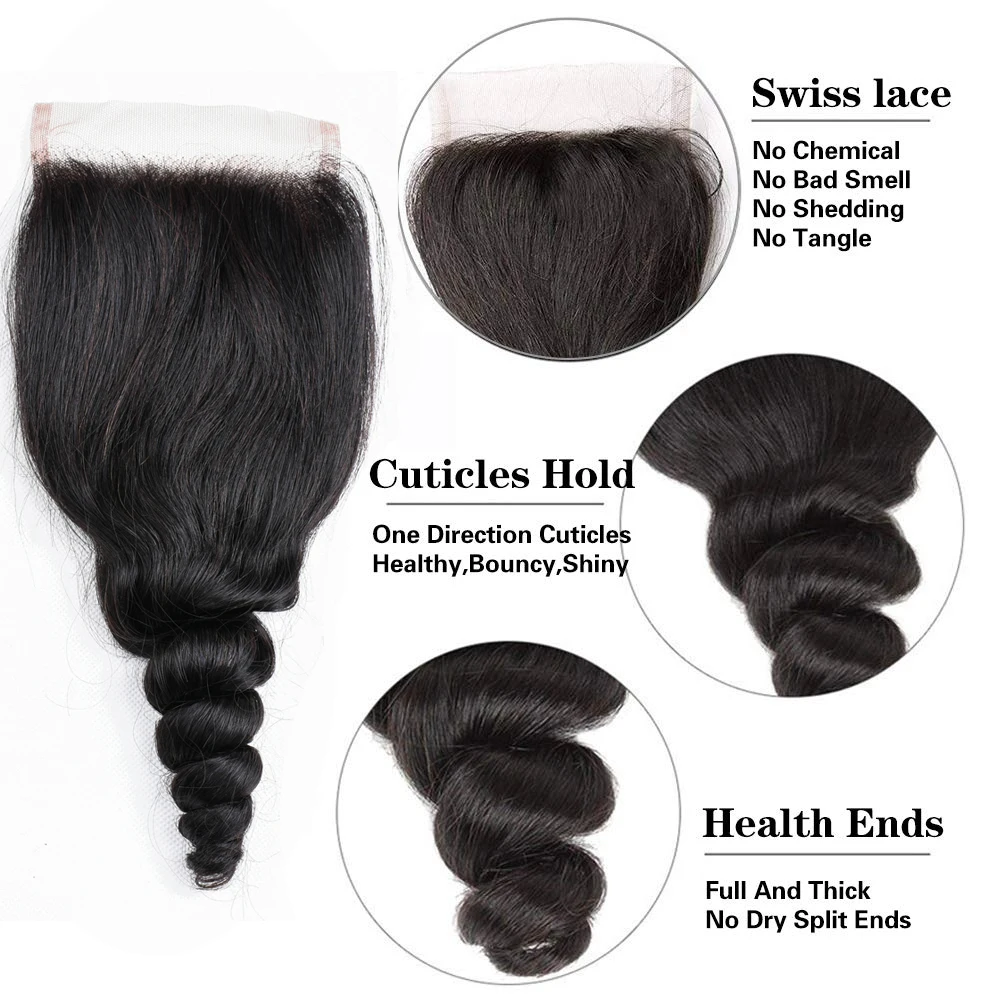 Сапфировые свободные волнистые пучки с застежкой 3 пряди бразильских волос