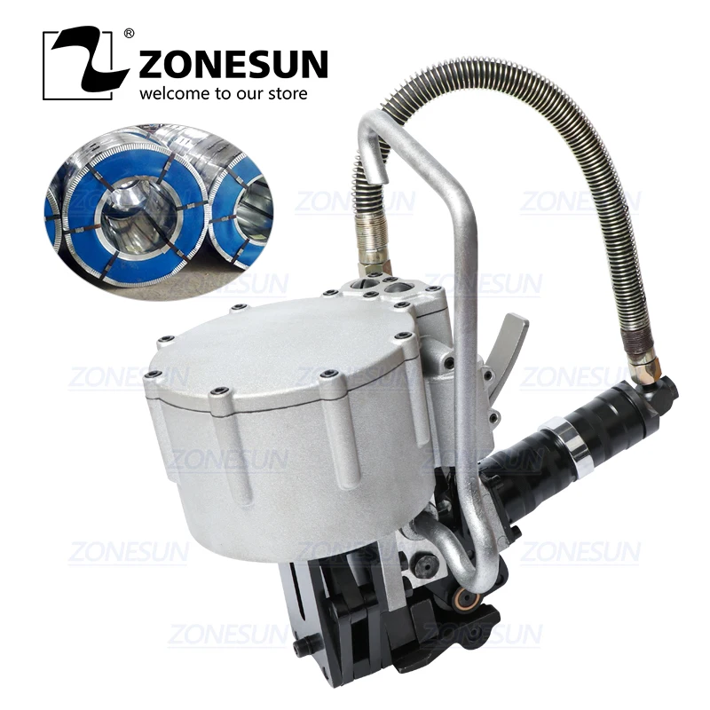 

ZONESUN DB-KZ32 Automatic Pneumatic 19-32mm Steel Belt Strapping Machine Tension Cutting Packaging For Wood Steel Strapping Tool