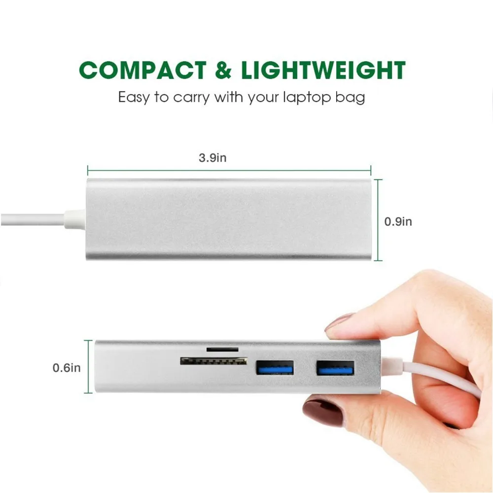 USB C концентратор тип к 3 0 кардридер SD/TF RJ45 10/100 гигабитный Ethernet сетевой адаптер