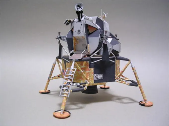 3D модель карточки на бумаге Масштаб 1:48 план Аполло 11 лунный модуль для
