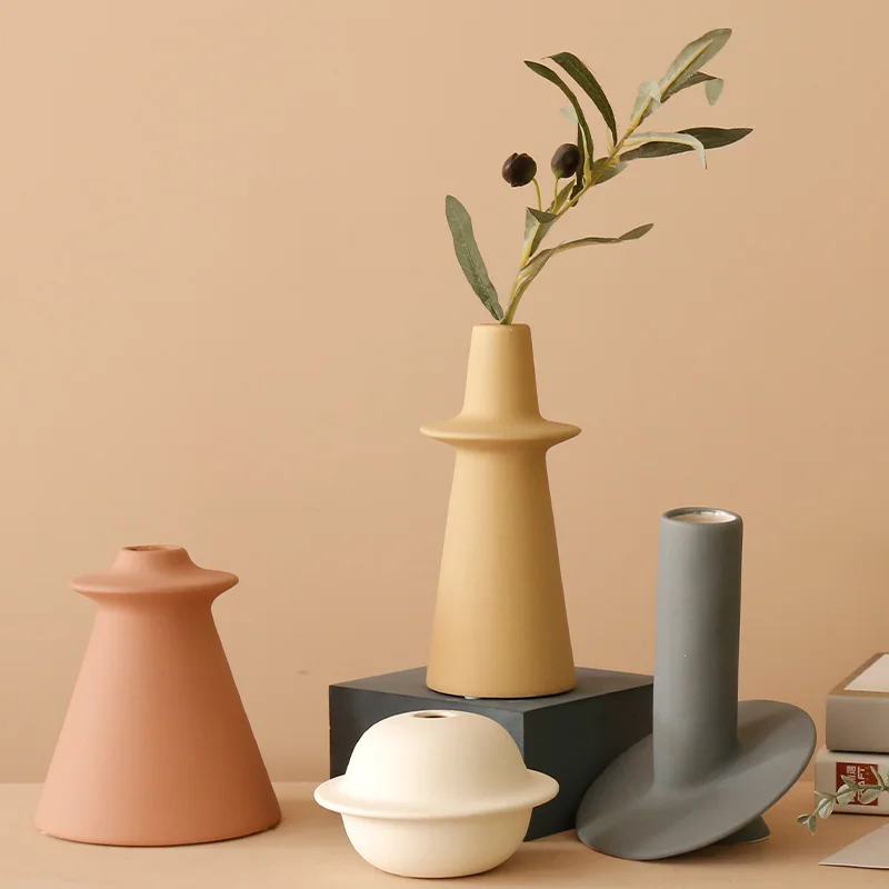 

Flower Vase Decoration Nordic Ins Vases Home Decor Dried Flowers Decorations Ceramic Ваза For Desktop Room Accessories Salon