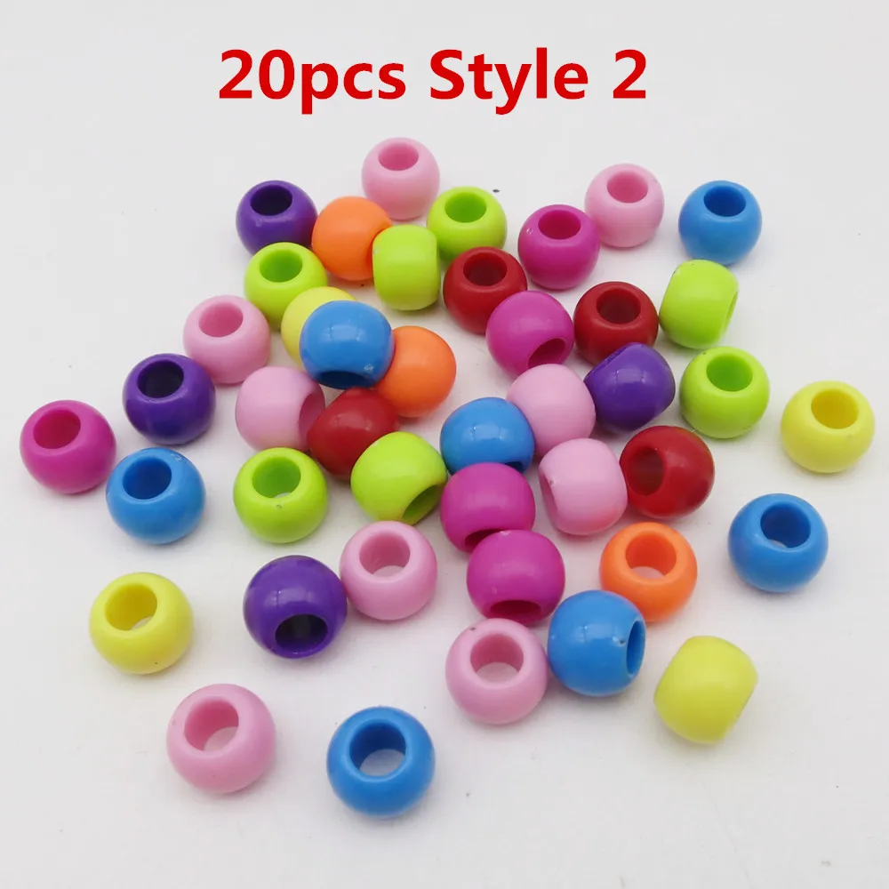 20pcs Style 2 20 шт.-100 шт., вязаная крючком Детская коробка для девочек, косички для волос, косички, дредлок, бусины, кольца, трубка, плетение, аксессуары для наращивания волос - Цвет: 20pcs Style 2