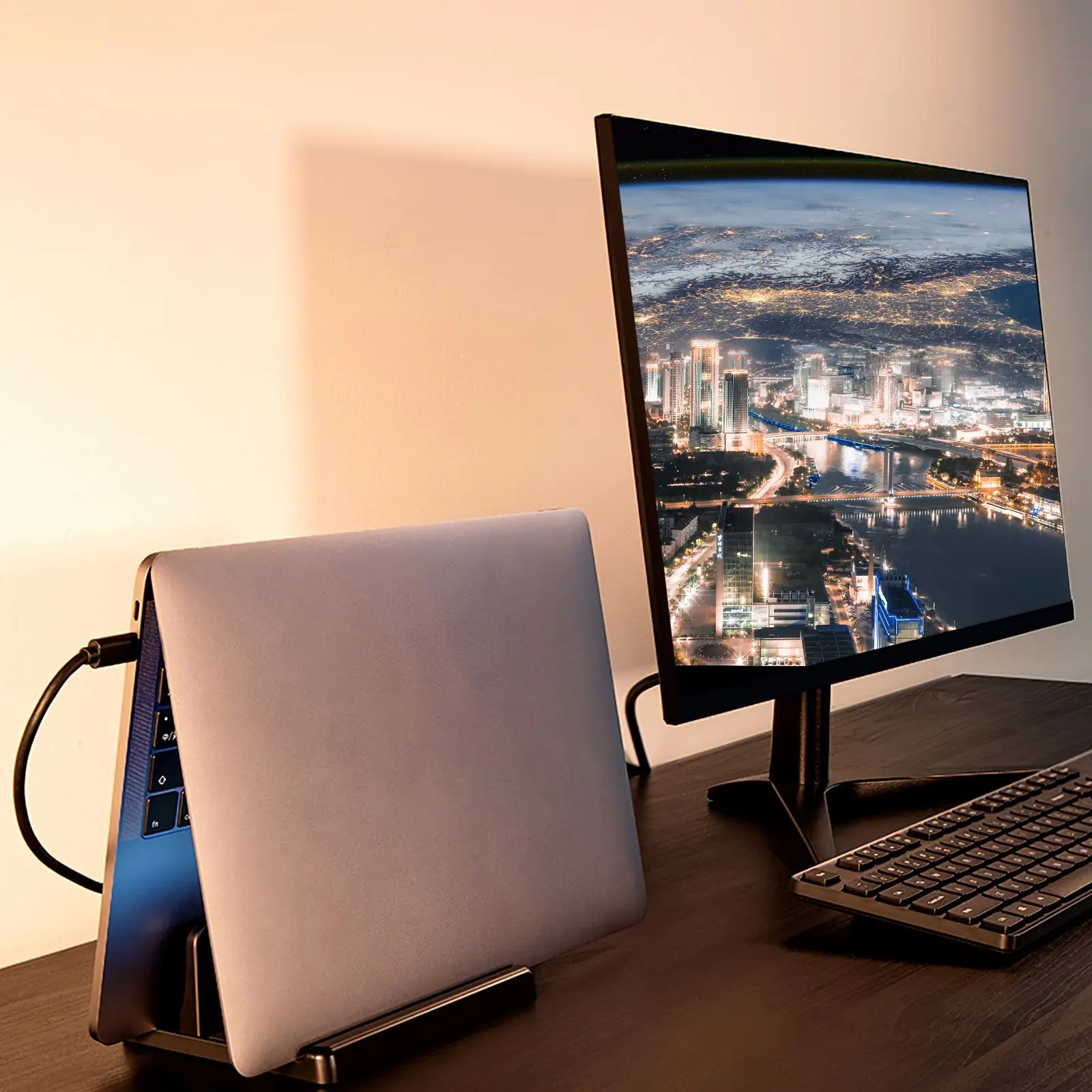 Вертикальная подставка для ноутбука Macbook Air Pro 13 16 настольная с 2 слотами