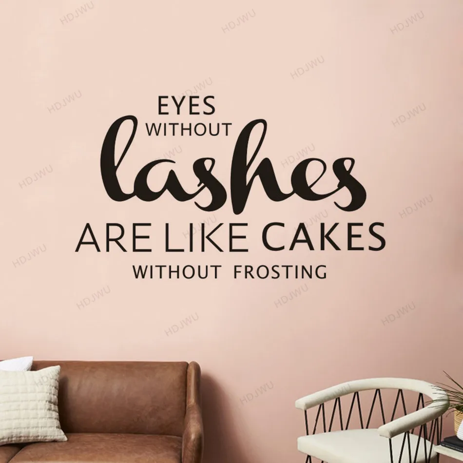 Ресницы художественная стена с цитатой наклейка красота студия домашний декор
