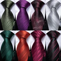 8cm width classic green purple gray red solid striped business neck tie pocket square set wedding party tie gift for men dibangu