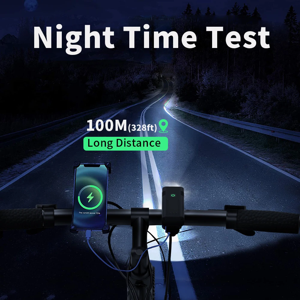 Невероятно яркий велосипедный фонарь NATFIRE на 6 светодиодах яркостью 3600 люмен