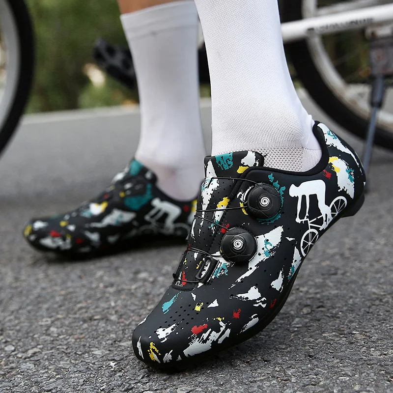 MTB Cycling Shoes Men Outdoor Sports Self-locking Road Bike Sneakers Racing Women Bicycle Shoe Flat Cleat Mountain