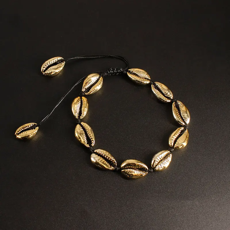 2019 летние пляжные золотые металлические оболочки женские браслеты для щиколотки