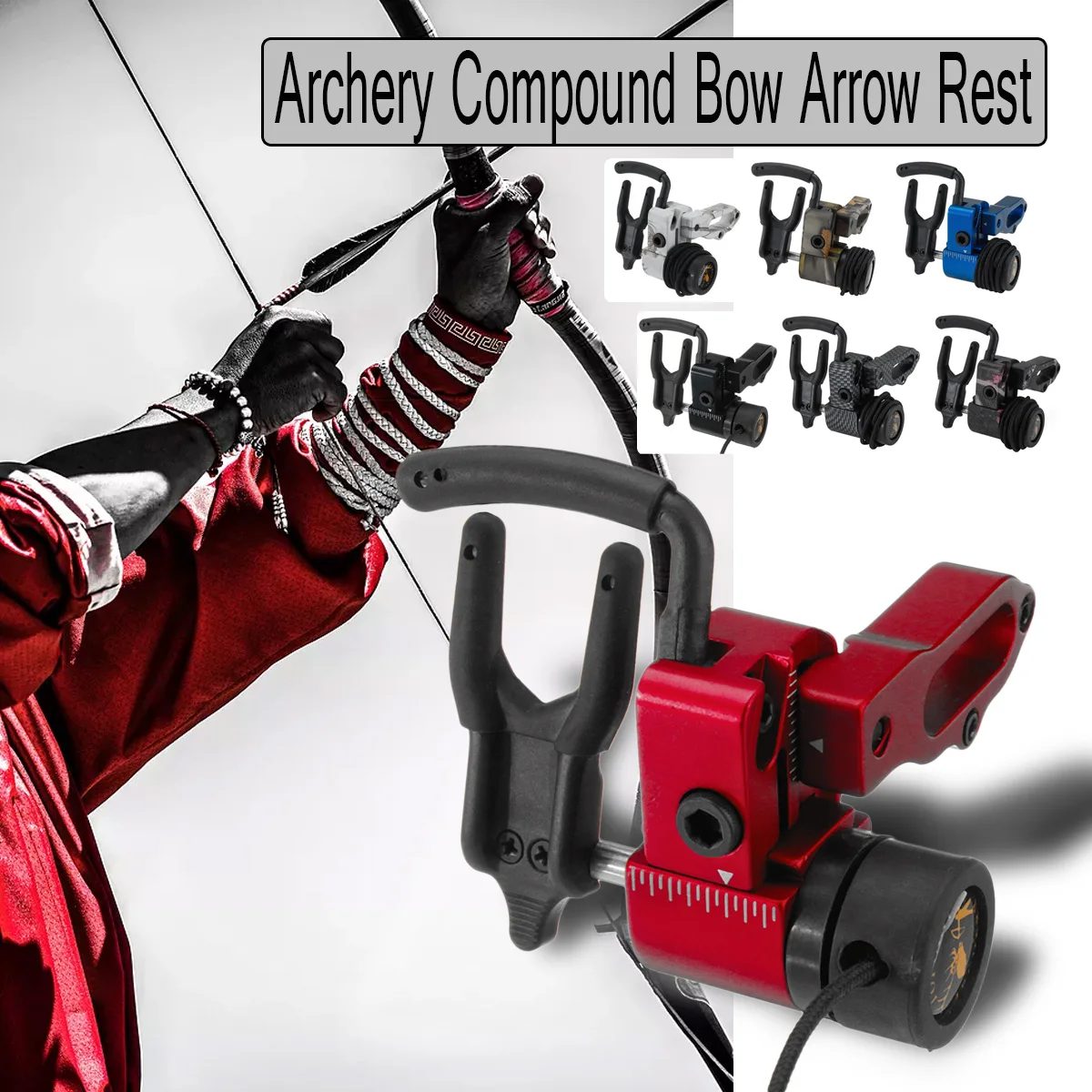 

Archery Target Compound Bow Arrow Drop Away Arrow Rest Holder with Cord Lock Adjustable Right Hand Camping Shooting