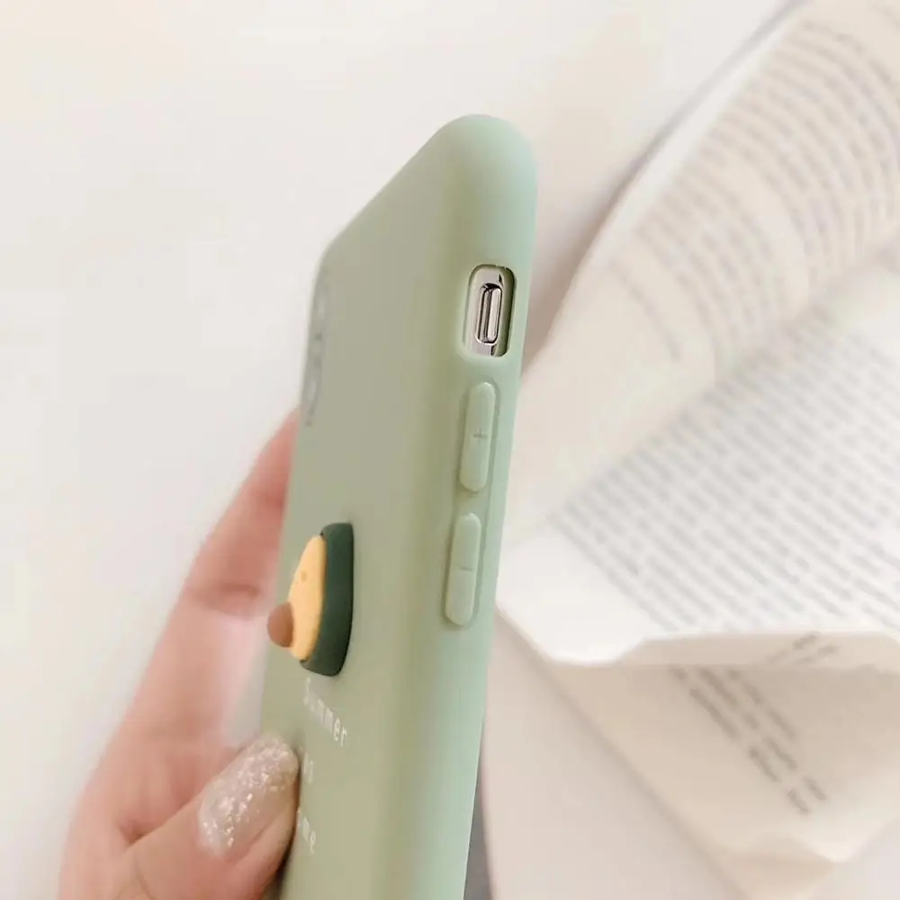 Мультфильм простой 3D принтом в виде бананов персик авокадо мобильный телефон